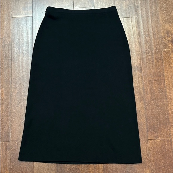 Elisabeth Williams 100% Merino Wool Black Tea Length Sweater Skirt, Size Large - Picture 6 of 6